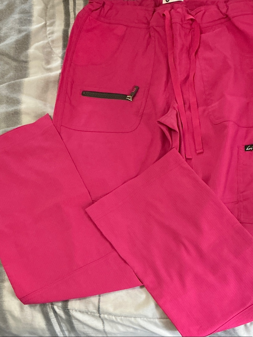 Bright Pink Women's Drawstring Scrub Pants
